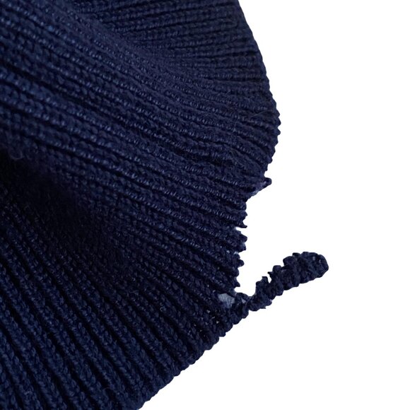 JOSEPH A. Navy Blue Rayon Fringe Hem Open Cardigan High-Low Sweater S - Picture 10 of 15